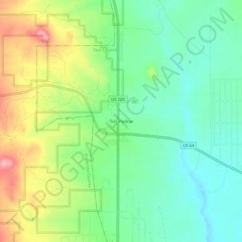 Tres Piedras地形图、海拔、地势