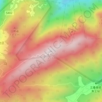 大月山地形图、海拔、地势