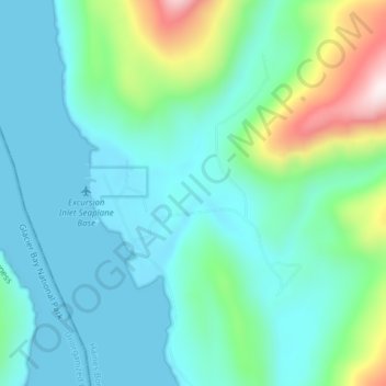 Excursion Inlet地形图、海拔、地势