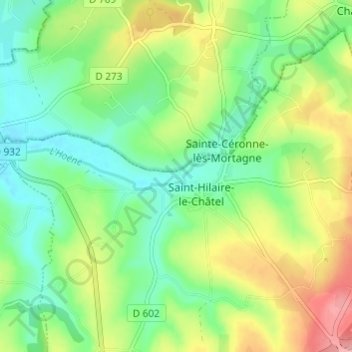 Longpré地形图、海拔、地势