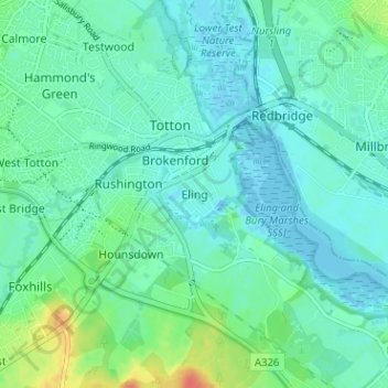Eling地形图、海拔、地势