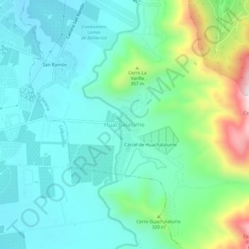 Huachalalume地形图、海拔、地势