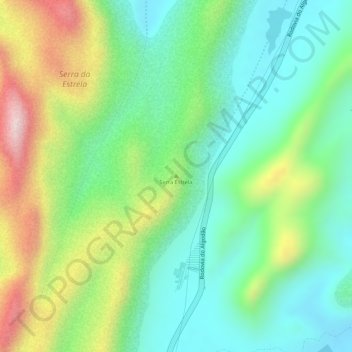 Serra Estrela地形图、海拔、地势