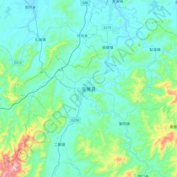 宜黄县地形图、海拔、地势