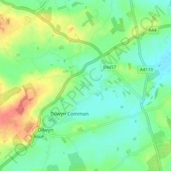 Sollers Dilwyn地形图、海拔、地势