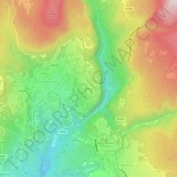 Dovena地形图、海拔、地势