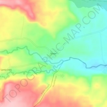 Shawi地形图、海拔、地势