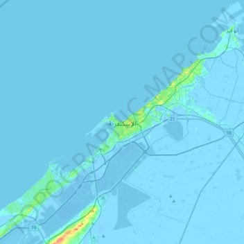 亚历山大港地形图、海拔、地势