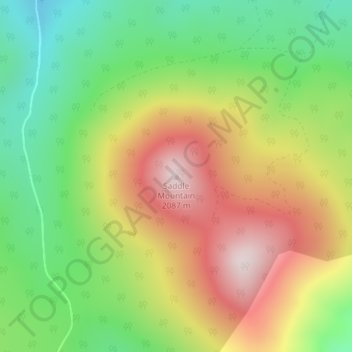 Saddle Mountain地形图、海拔、地势