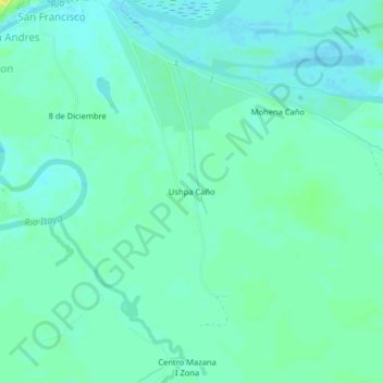 Ushpa Caño地形图、海拔、地势