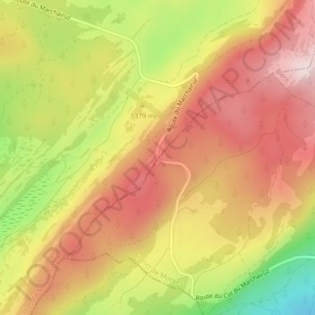 Col du Marchairuz地形图、海拔、地势