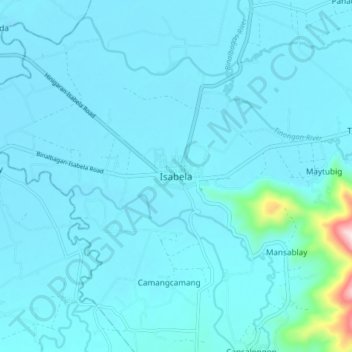 Isabela地形图、海拔、地势