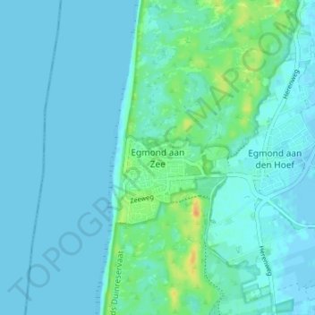 Egmond aan Zee地形图、海拔、地势