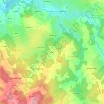 Fargetas地形图、海拔、地势