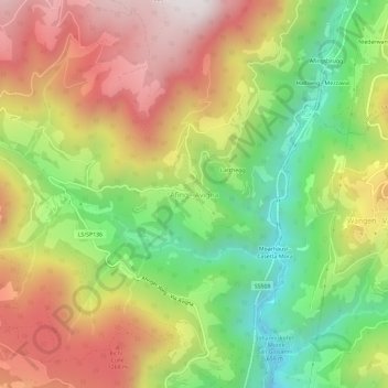 Afing - Avigna地形图、海拔、地势