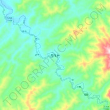 雅瑶乡地形图、海拔、地势