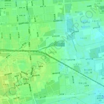 兰各庄村地形图、海拔、地势
