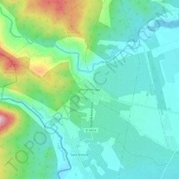 Maison-Pieraggi地形图、海拔、地势