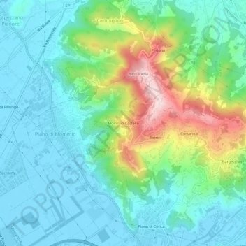 Mommio Castello地形图、海拔、地势