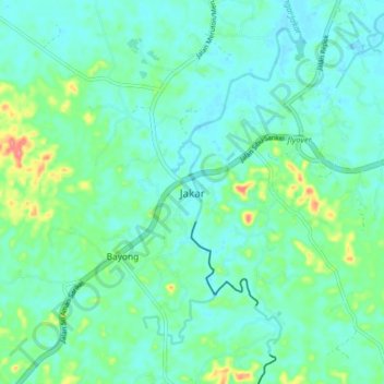 椰甲地形图、海拔、地势
