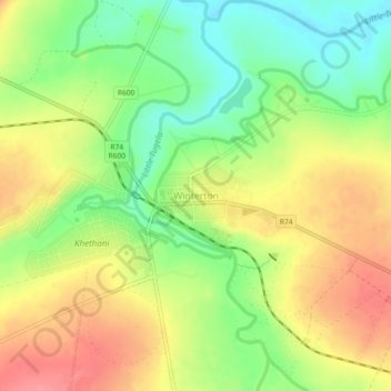Winterton地形图、海拔、地势