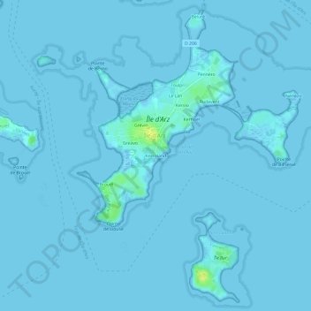 Kerroland地形图、海拔、地势