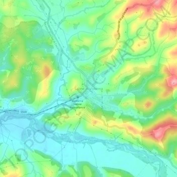 Saline di Volterra地形图、海拔、地势