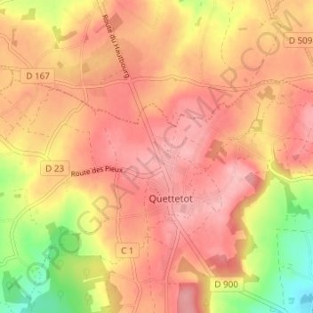 La Valette地形图、海拔、地势
