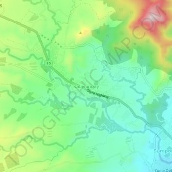 Kalasungay地形图、海拔、地势