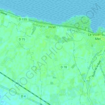 Mirlange地形图、海拔、地势