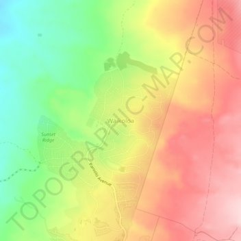 Waikoloa地形图、海拔、地势