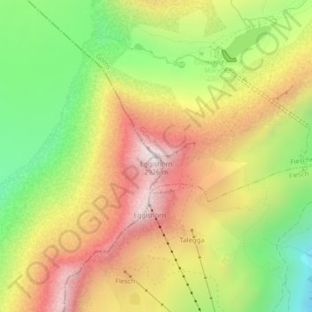 Eggishorn地形图、海拔、地势