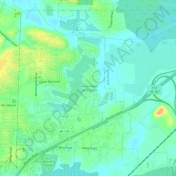 Indian Head Lake Estates地形图、海拔、地势