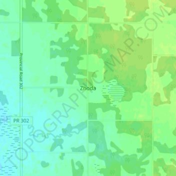 Zhoda地形图、海拔、地势