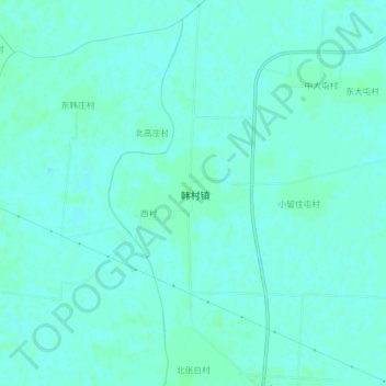 韩村地形图、海拔、地势