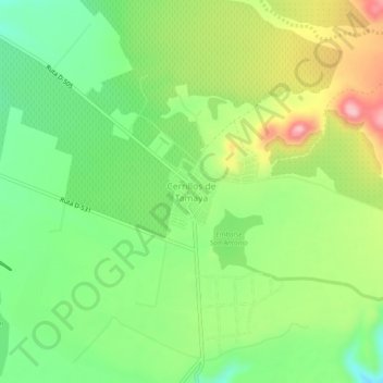 Cerrillos de Tamaya地形图、海拔、地势