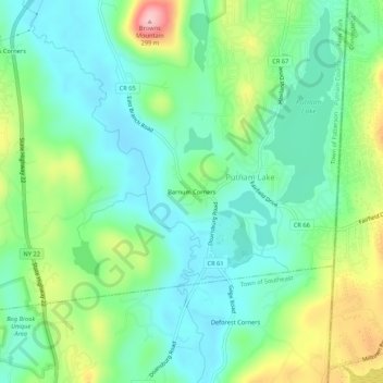 Barnum Corners地形图、海拔、地势