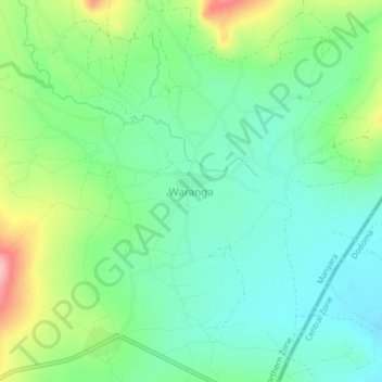 Waranga地形图、海拔、地势