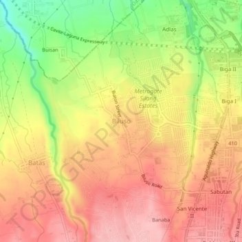 Biluso地形图、海拔、地势