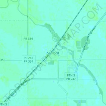 Sanford地形图、海拔、地势