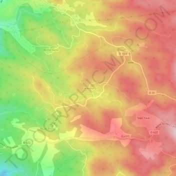 Carausse地形图、海拔、地势