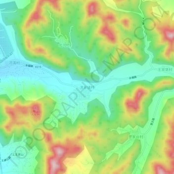 清泉铺村地形图、海拔、地势