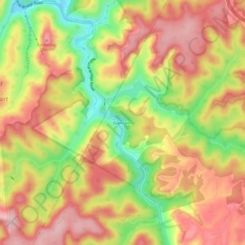 Glencairn地形图、海拔、地势