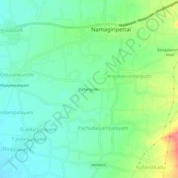 Kallanguttu地形图、海拔、地势