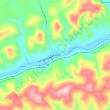 Spivey Store地形图、海拔、地势