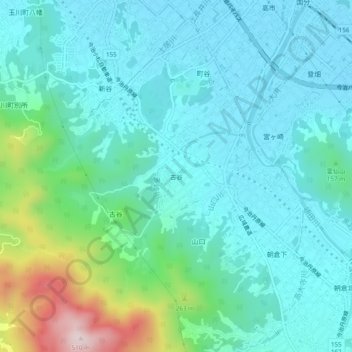 古谷地形图、海拔、地势