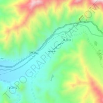 Mochal地形图、海拔、地势