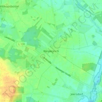 Westeresch地形图、海拔、地势