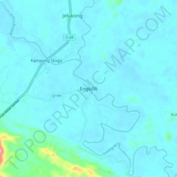 英吉利里地形图、海拔、地势