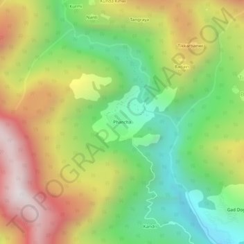 Phancha地形图、海拔、地势